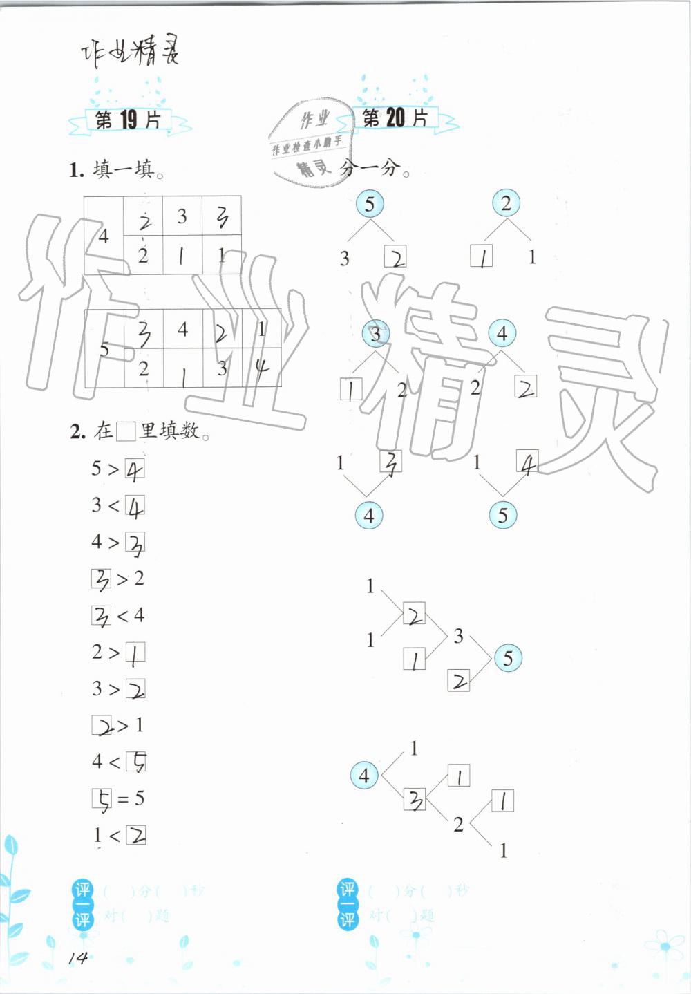 2019年小學(xué)數(shù)學(xué)口算訓(xùn)練一年級(jí)上冊(cè)人教版雙色升級(jí)版 第14頁(yè)