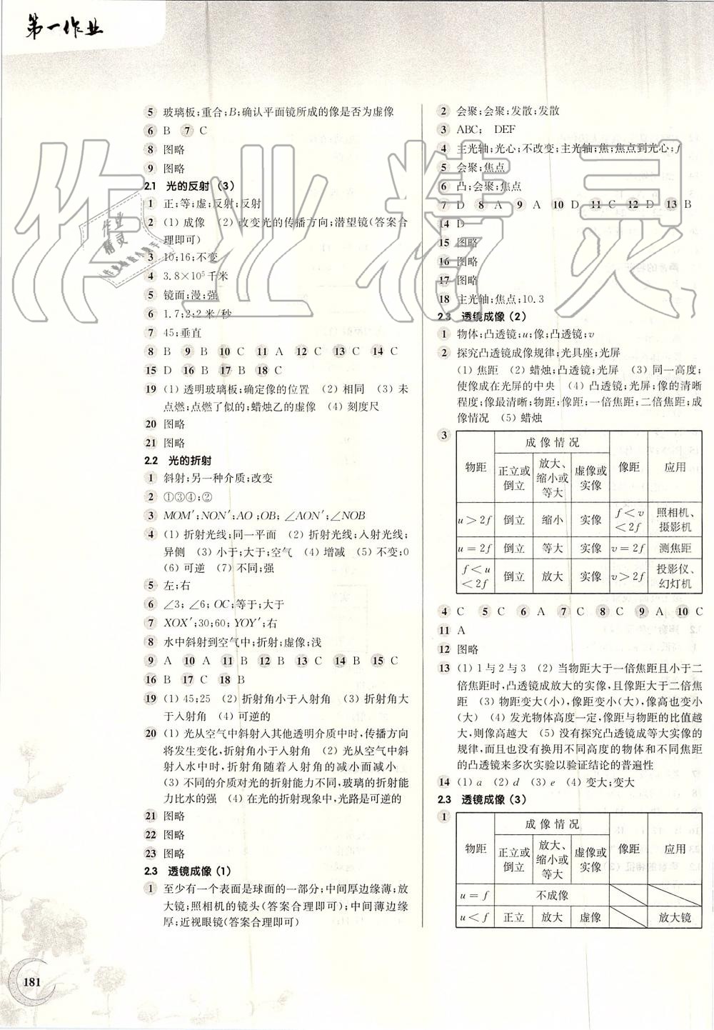 2019年第一作業(yè)八年級物理第一學(xué)期滬教版 第3頁