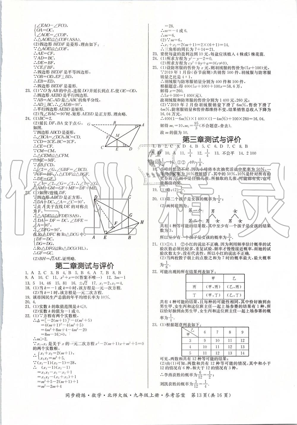 2019年同步精練九年級數(shù)學(xué)上冊北師大版 第13頁