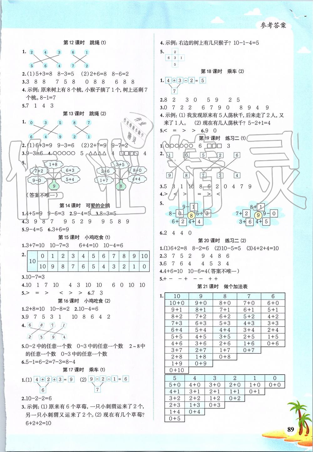 2019年陽光同學(xué)課時優(yōu)化作業(yè)一年級數(shù)學(xué)上冊北師大版 第3頁