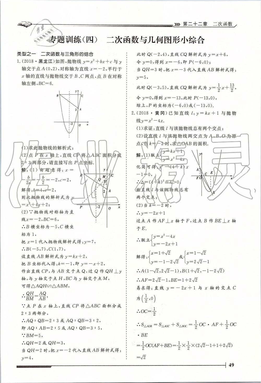 2019年标准课堂作业九年级数学全一册人教版 第49页