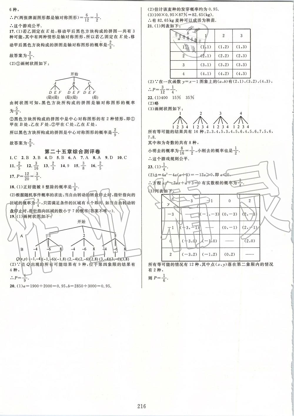 2019年全優(yōu)方案夯實(shí)與提高九年級(jí)數(shù)學(xué)全一冊(cè)人教版A版 第32頁