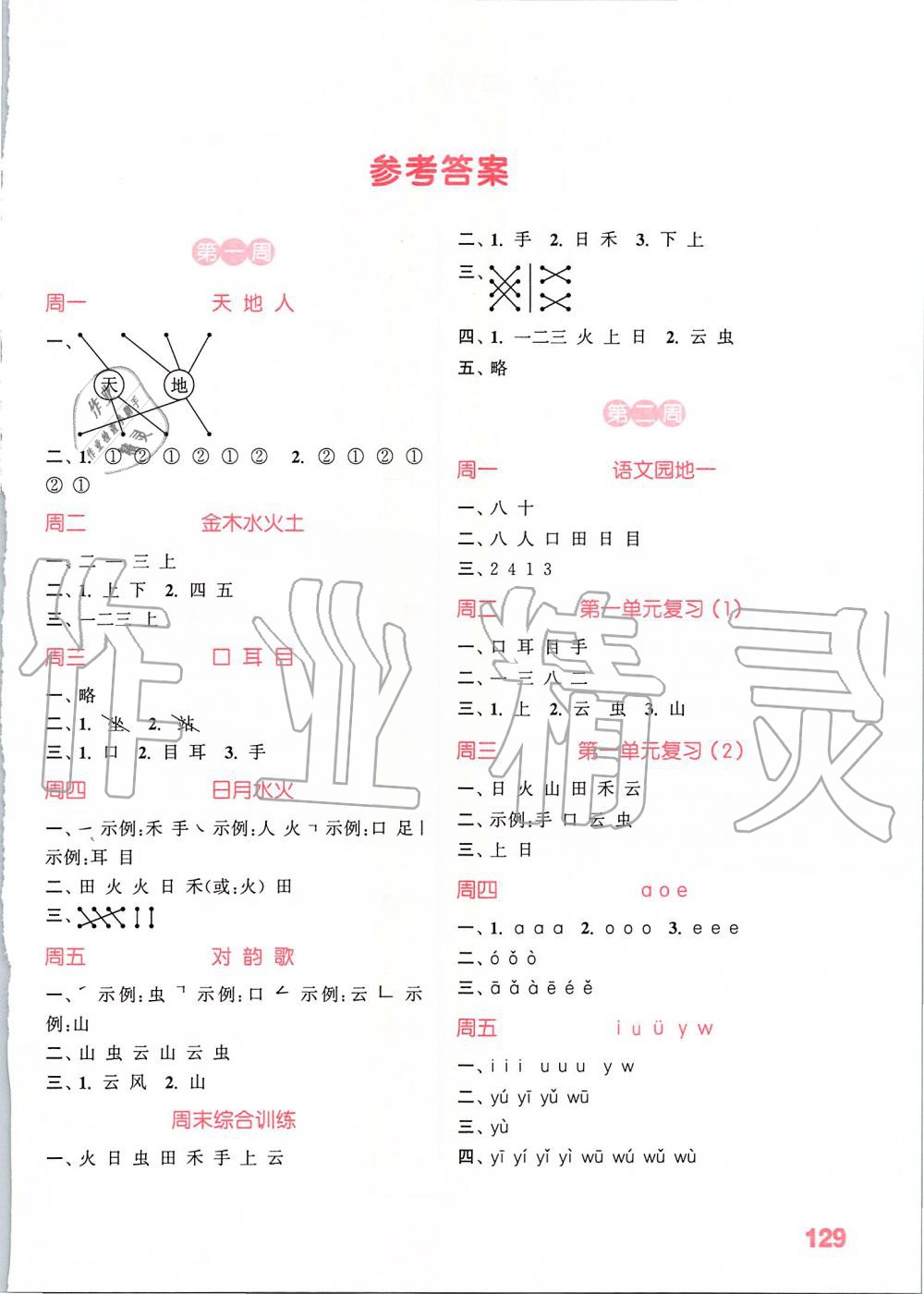 2019年小學(xué)語(yǔ)文默寫(xiě)能手一年級(jí)上冊(cè)人教版江蘇專(zhuān)用 第1頁(yè)