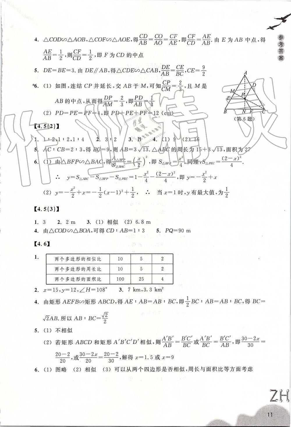 2019年作業(yè)本九年級(jí)數(shù)學(xué)上冊(cè)浙教版浙江教育出版社 第11頁(yè)