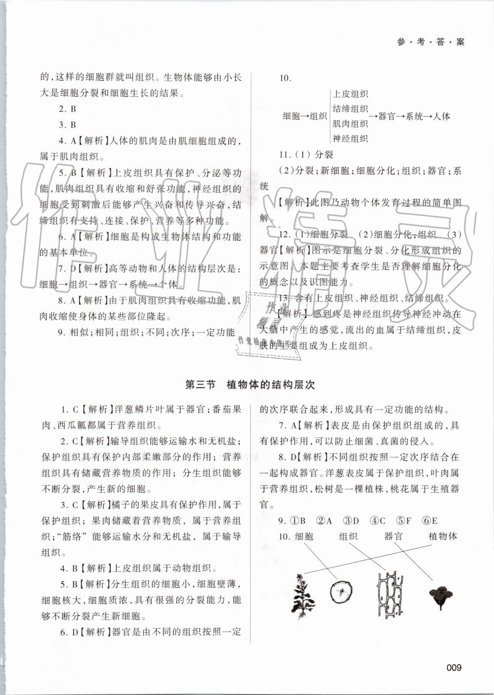 2019年学习质量监测七年级生物学上册人教版 第9页