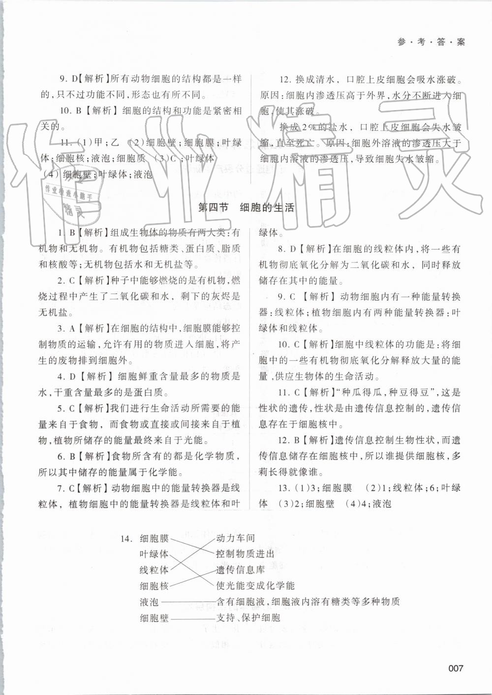 2019年學(xué)習(xí)質(zhì)量監(jiān)測七年級生物學(xué)上冊人教版 第7頁