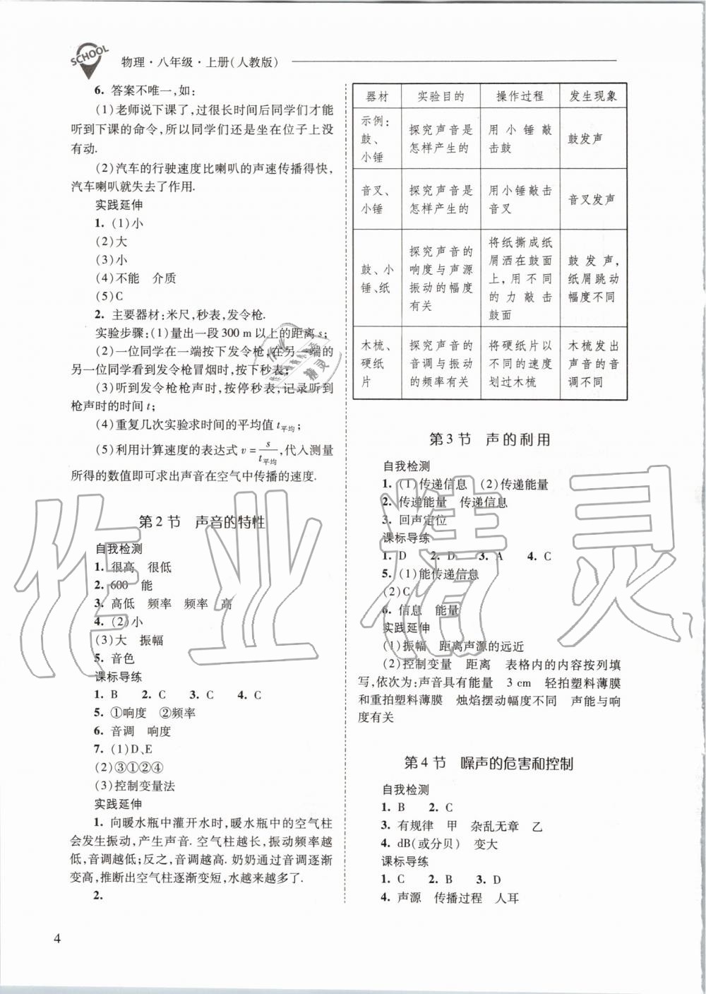 2019年新課程問題解決導學方案八年級物理上冊人教版 第4頁