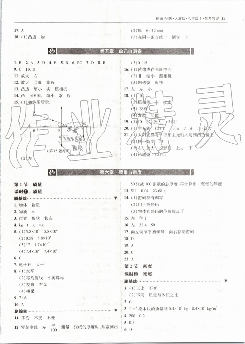 2019年北大綠卡刷題八年級(jí)物理上冊(cè)人教版 第15頁