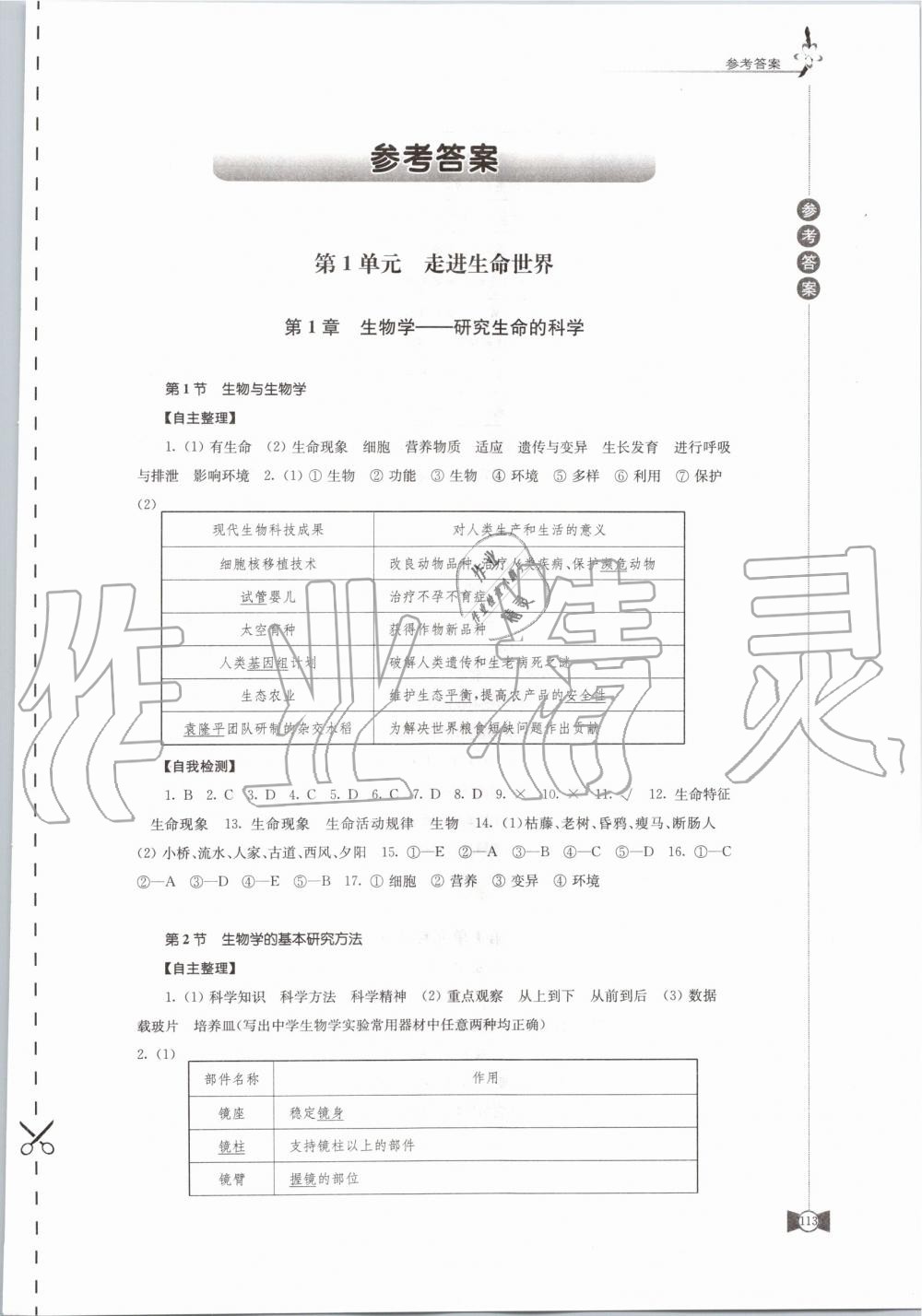 2019年學(xué)習(xí)與評(píng)價(jià)七年級(jí)生物學(xué)上冊(cè)蘇科版江蘇教育出版社 第1頁