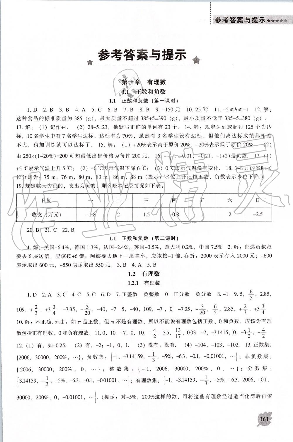 2019年新课程数学能力培养七年级上册人教版 第1页