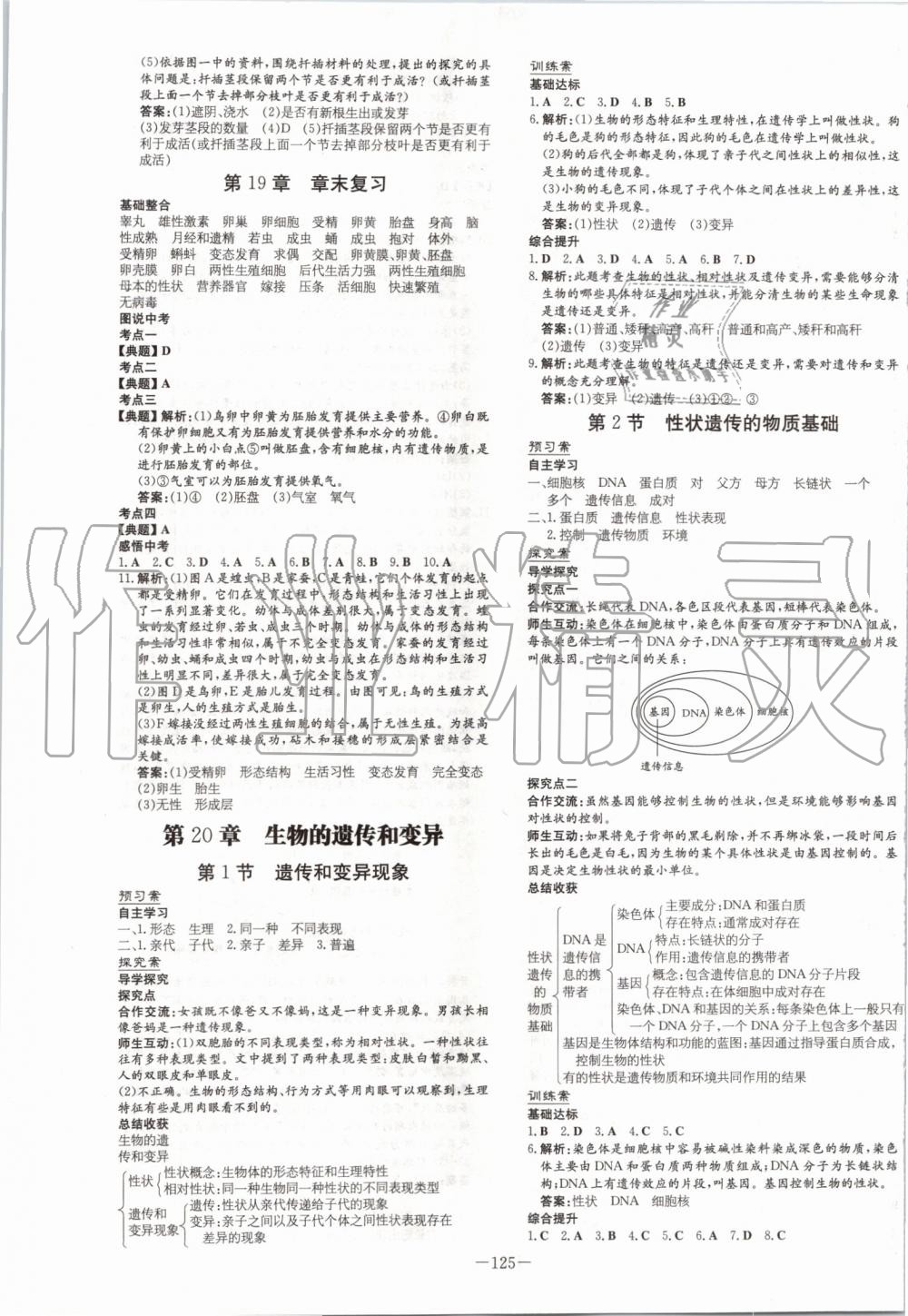 2019年初中同步學習導與練導學探究案八年級生物上冊北師大版 第9頁