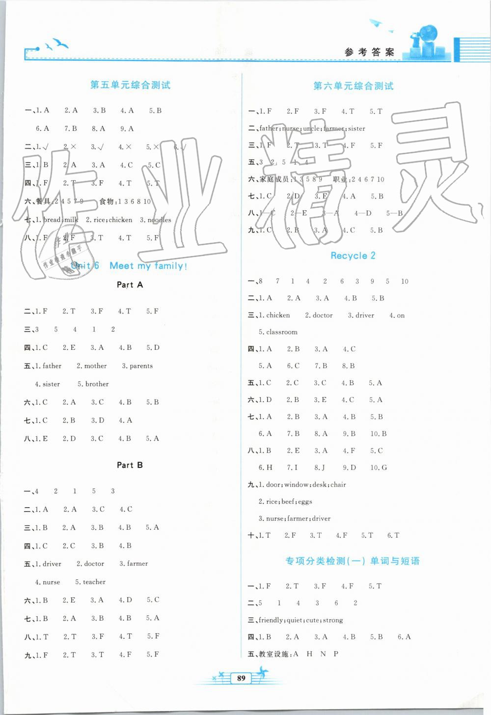 2019年陽光課堂金牌練習冊四年級英語上冊人教版 第9頁