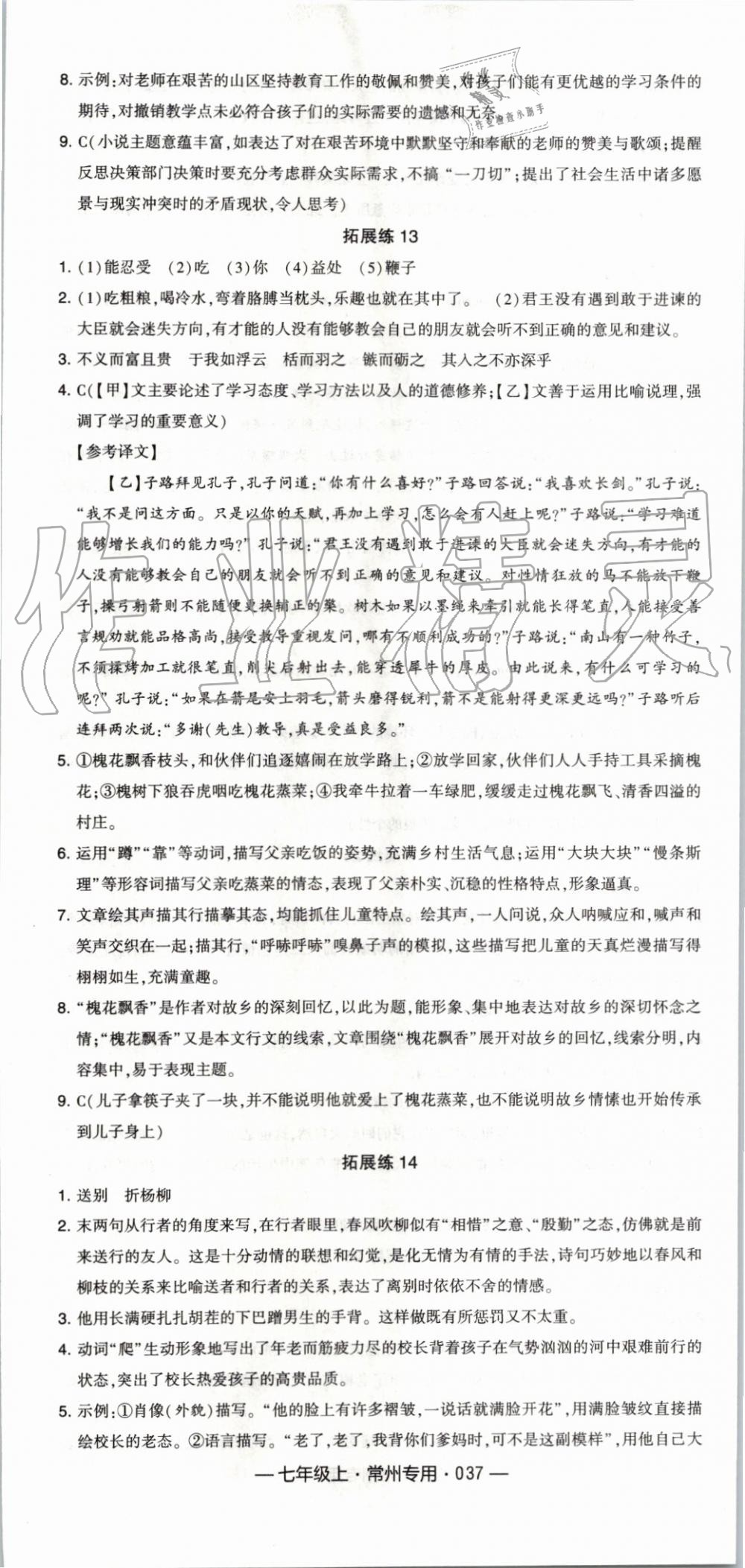 2019年經(jīng)綸學(xué)典學(xué)霸組合訓(xùn)練七年級(jí)語文上冊(cè)人教版常州專用 第13頁