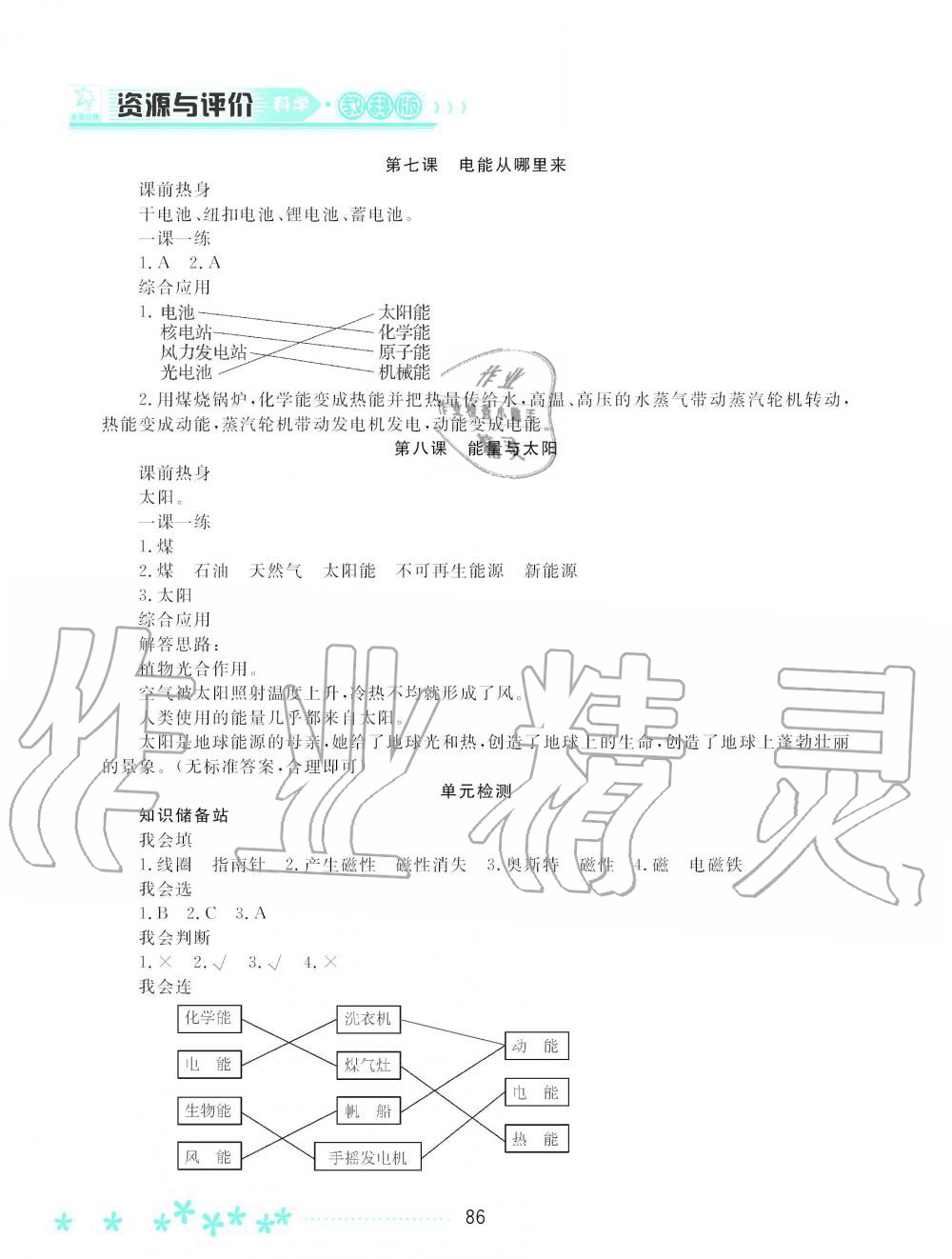 2019年資源與評價六年級科學上冊教科版 第10頁