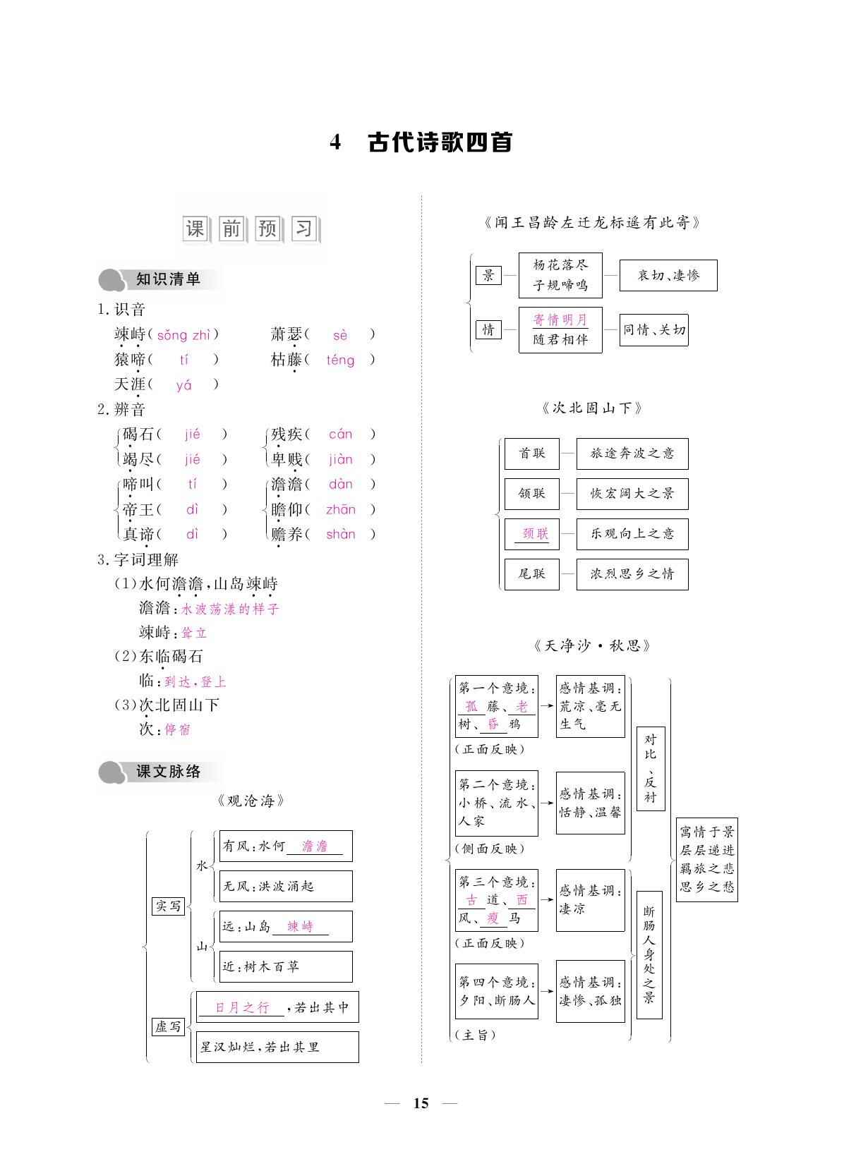 2019年一課一練創(chuàng)新練習七年級語文上冊人教版 第15頁