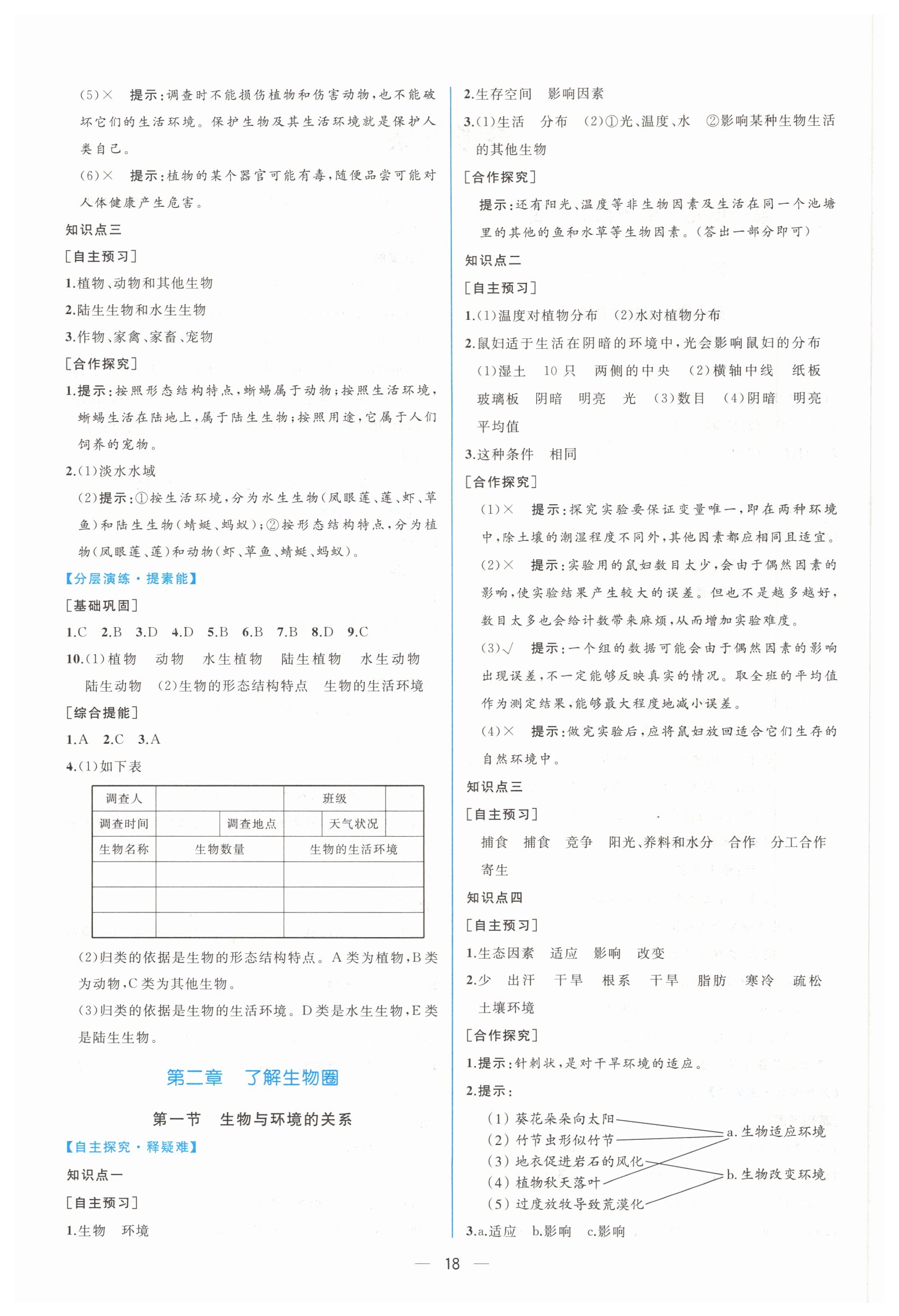 2019年同步學(xué)歷案課時(shí)練七年級(jí)生物學(xué)上冊(cè)人教版 第2頁(yè)