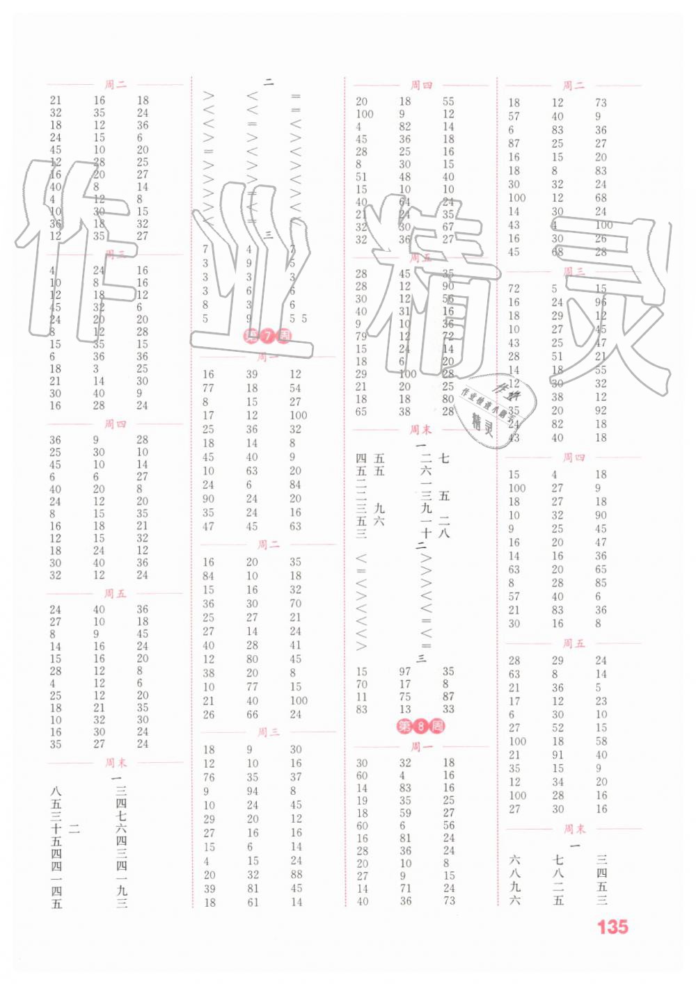 2019年通城學(xué)典小學(xué)數(shù)學(xué)計(jì)算能手二年級上冊北師大版 第3頁