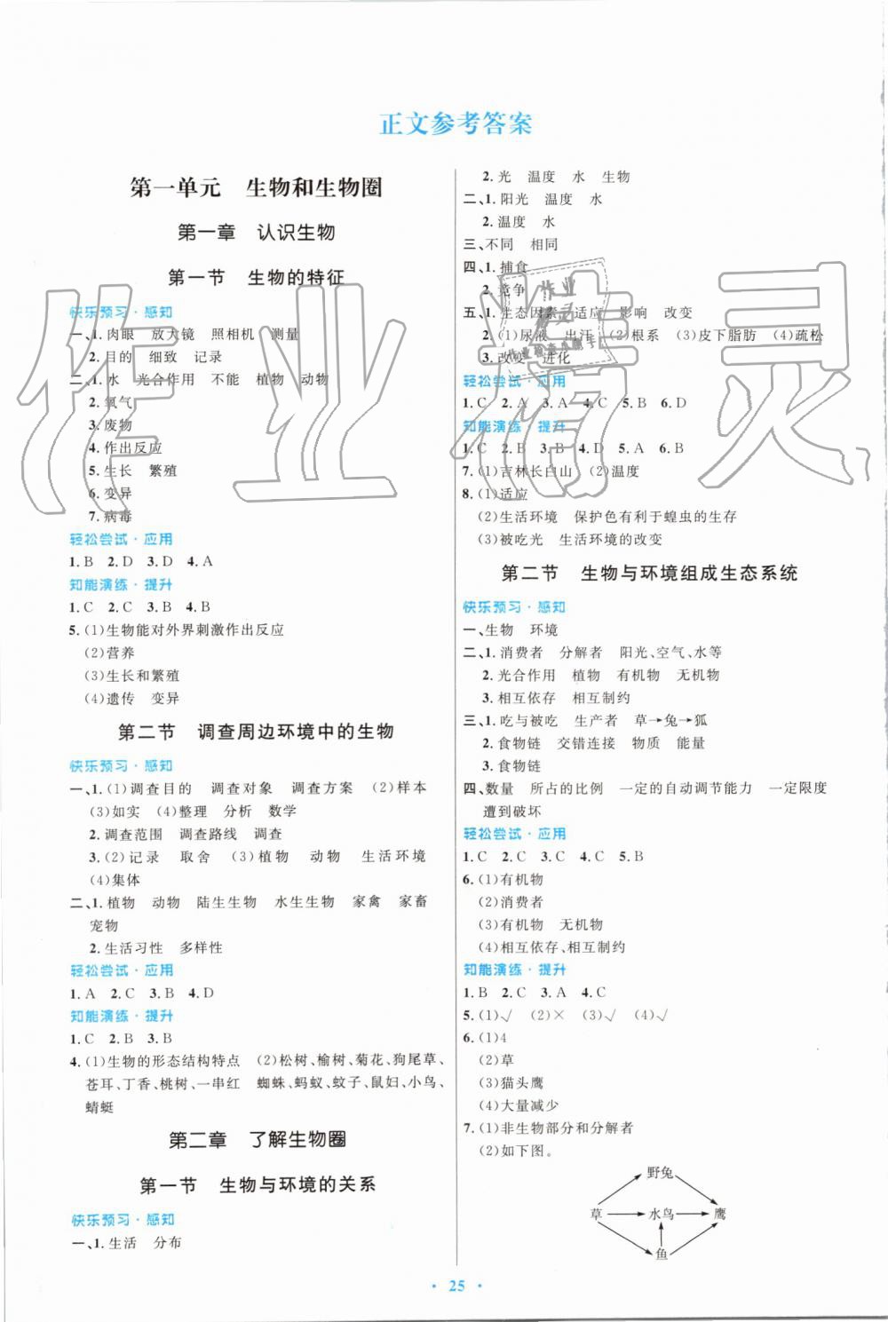 2019年初中同步測控優(yōu)化設計七年級生物學上冊人教版福建專版 第1頁