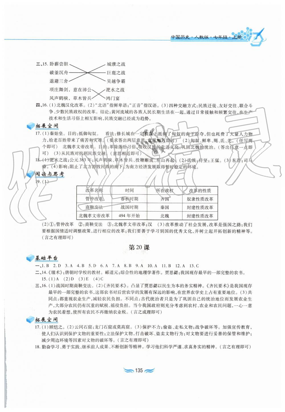 2019年新編基礎(chǔ)訓(xùn)練七年級中國歷史上冊人教版黃山書社 第11頁