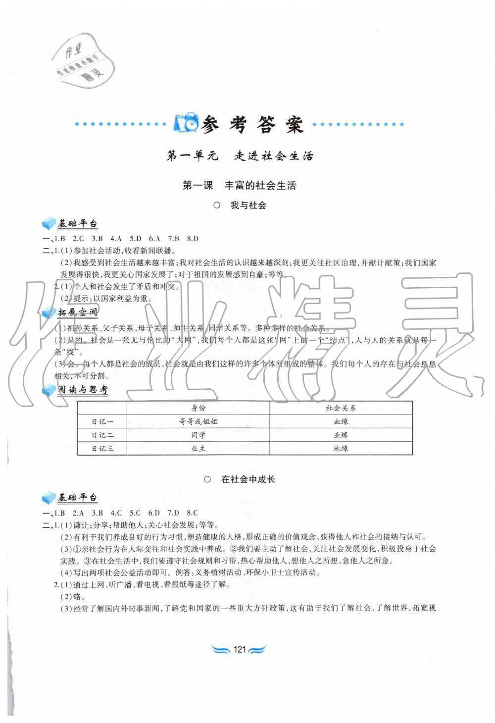 2019年新編基礎(chǔ)訓(xùn)練八年級(jí)道德與法治上冊(cè)人教版黃山書(shū)社 第1頁(yè)