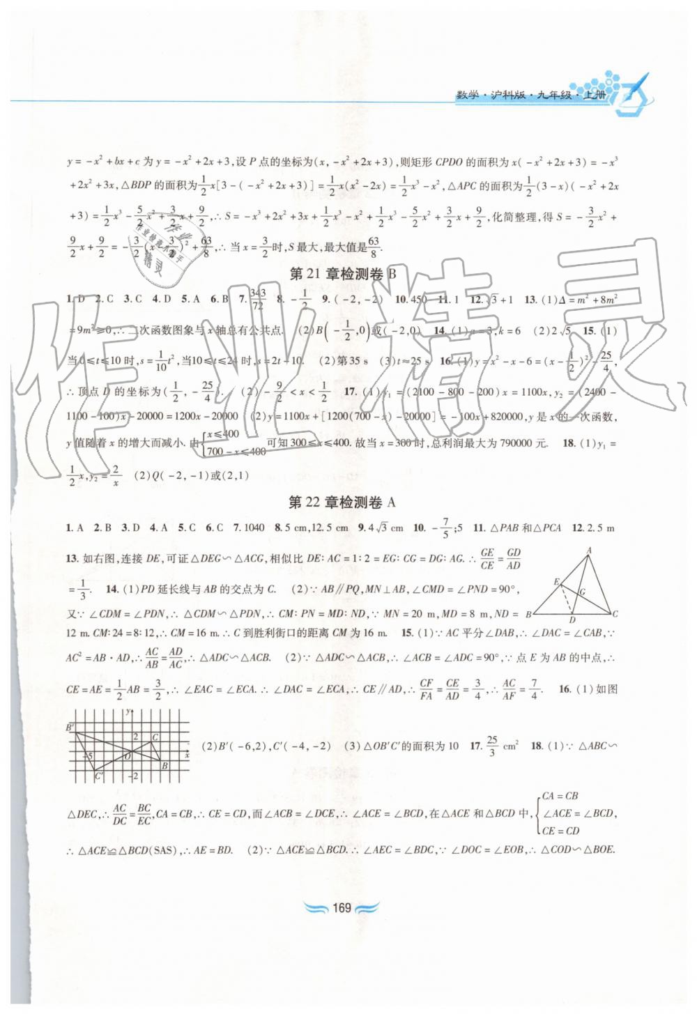 2019年新編基礎訓練九年級數學上冊滬科版黃山書社 第15頁