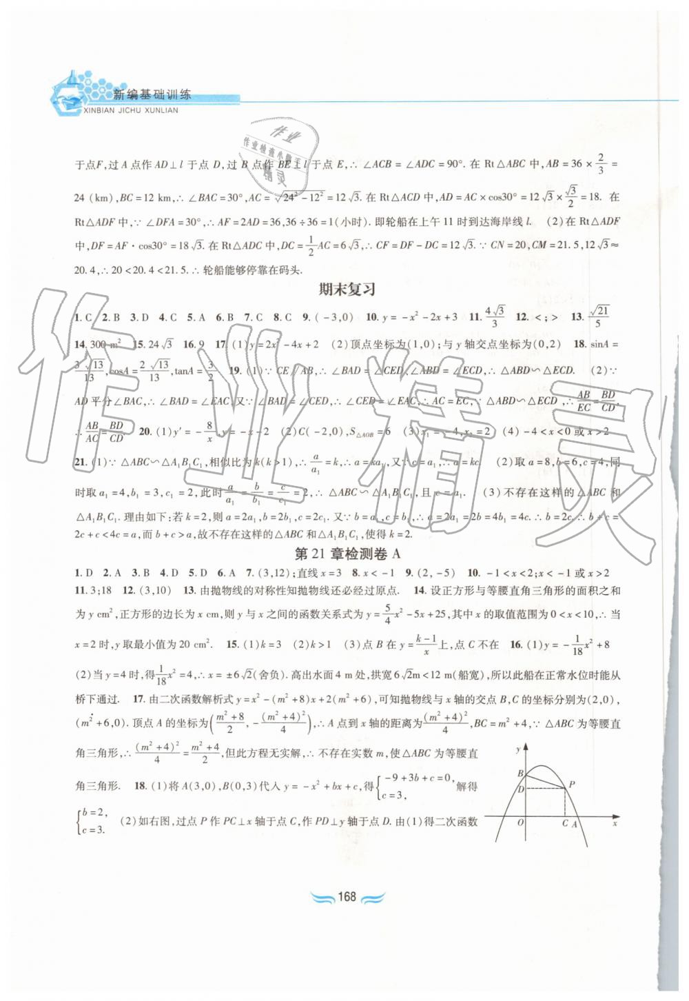 2019年新編基礎訓練九年級數學上冊滬科版黃山書社 第14頁