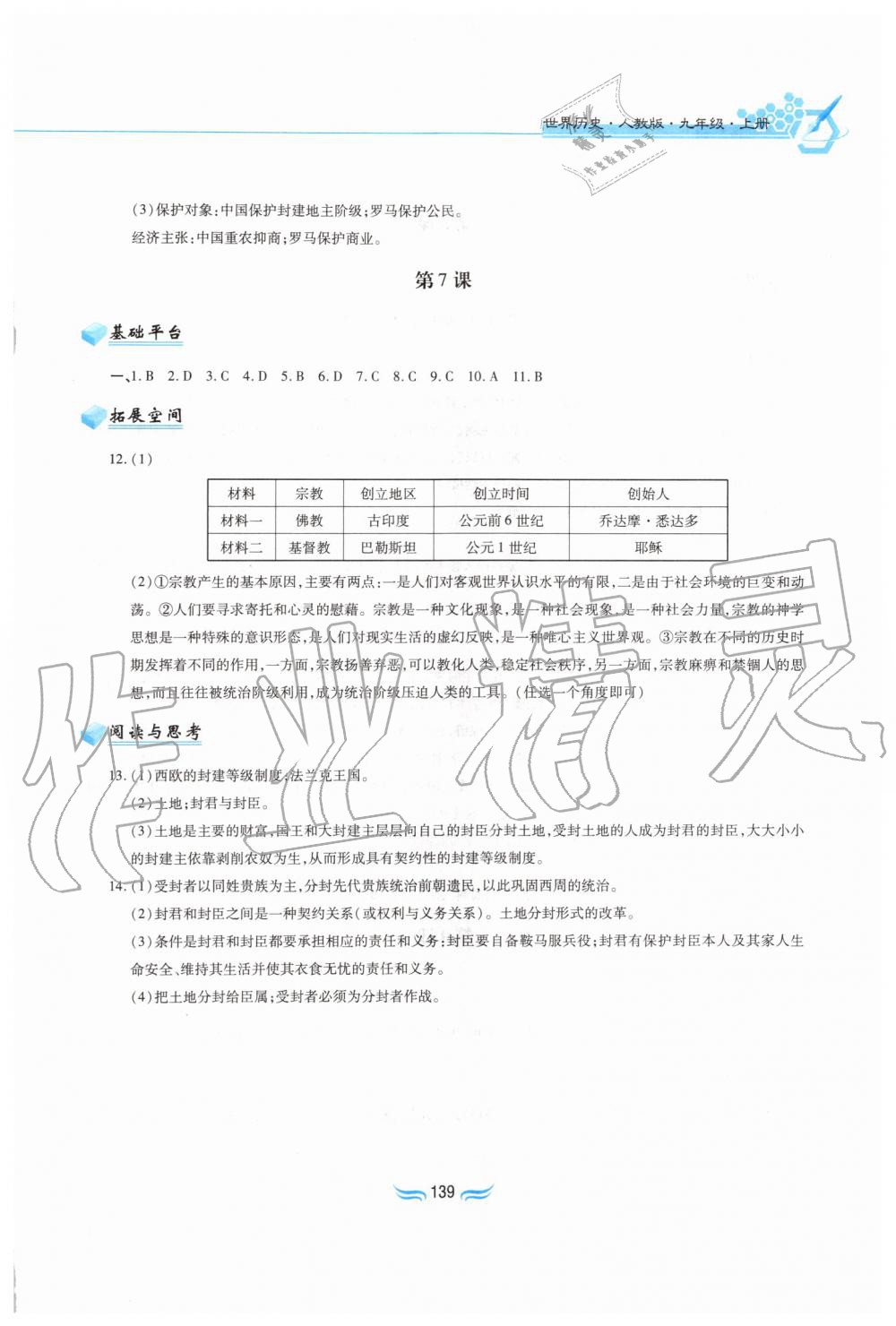 2019年新編基礎訓練九年級世界歷史上冊人教版黃山書社 第5頁