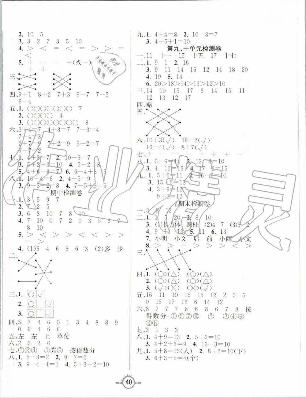 2019年創(chuàng)新課課練一年級數(shù)學(xué)上冊蘇教版 第8頁