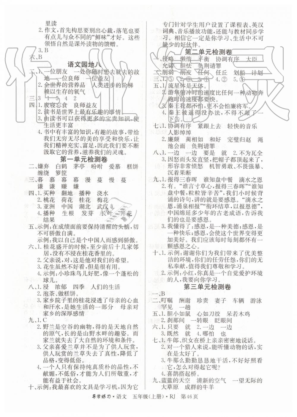 2019年樂(lè)享導(dǎo)學(xué)練習(xí)五年級(jí)語(yǔ)文上冊(cè)人教版 第6頁(yè)