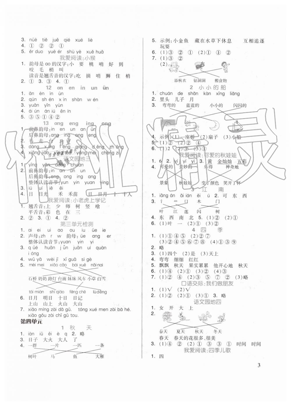 2019年新思維伴你學(xué)一年級(jí)語文上冊(cè)人教版 第3頁