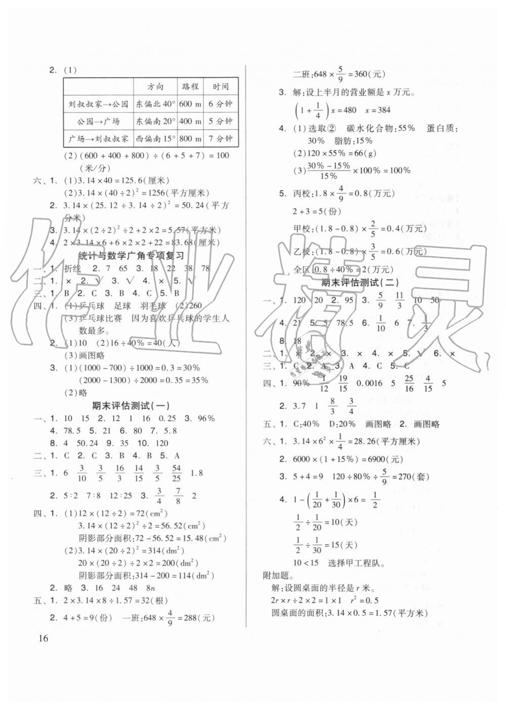 2019年新思維伴你學(xué)六年級(jí)數(shù)學(xué)上冊(cè)人教版 第16頁(yè)