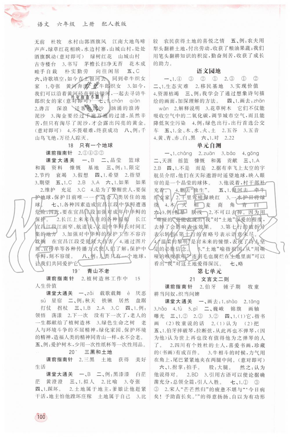 2019年新課程學(xué)習(xí)與測(cè)評(píng)同步學(xué)習(xí)六年級(jí)語(yǔ)文上冊(cè)人教版 第6頁(yè)