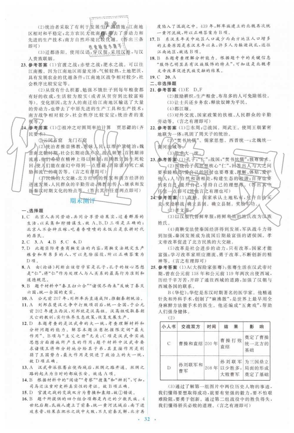 2019年人教金学典同步解析与测评学考练七年级中国历史上册人教版 第24页