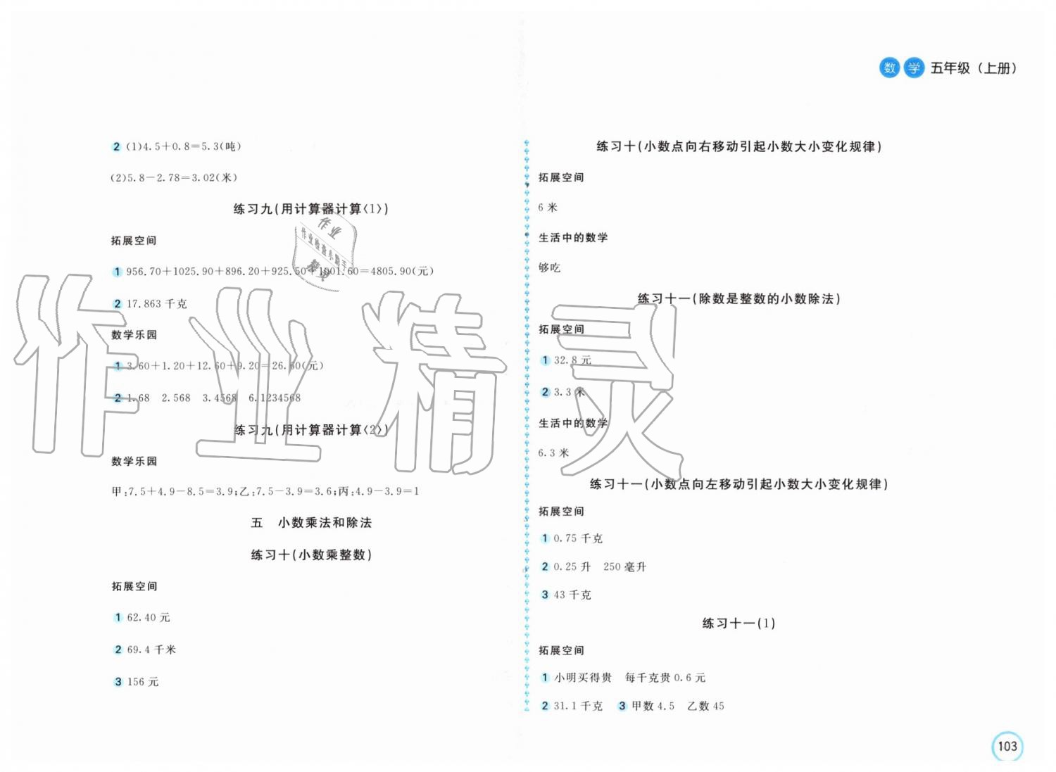 2019年新編基礎(chǔ)訓(xùn)練五年級數(shù)學(xué)上冊蘇教版 第5頁