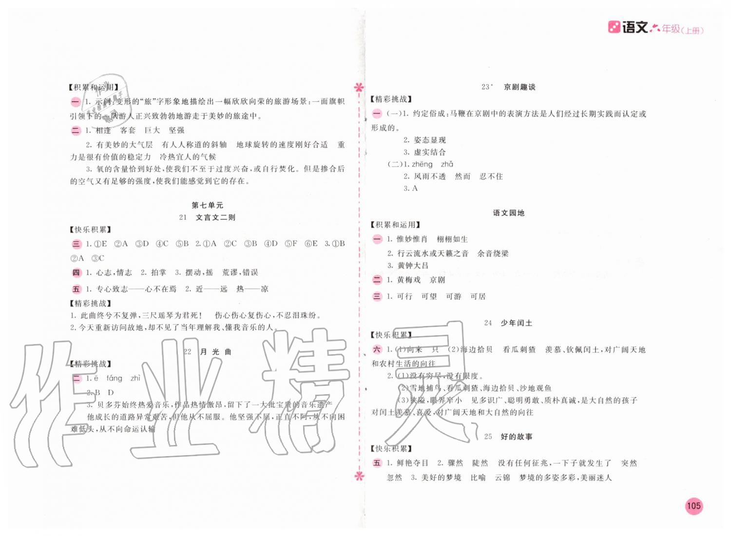 2019年新編基礎(chǔ)訓(xùn)練六年級語文上冊人教版 第5頁