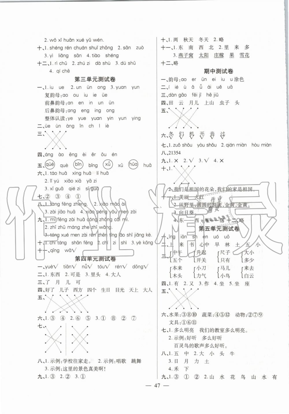 2019年激活思維智能訓練一年級語文上冊人教版 第7頁