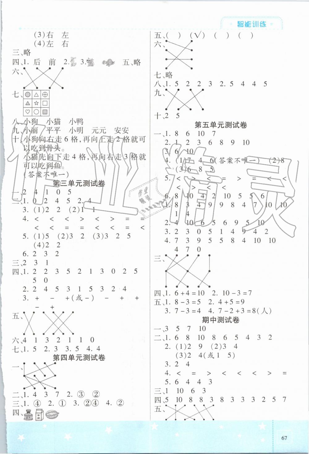 2019年激活思維智能訓(xùn)練一年級(jí)數(shù)學(xué)上冊(cè)人教版 第7頁(yè)