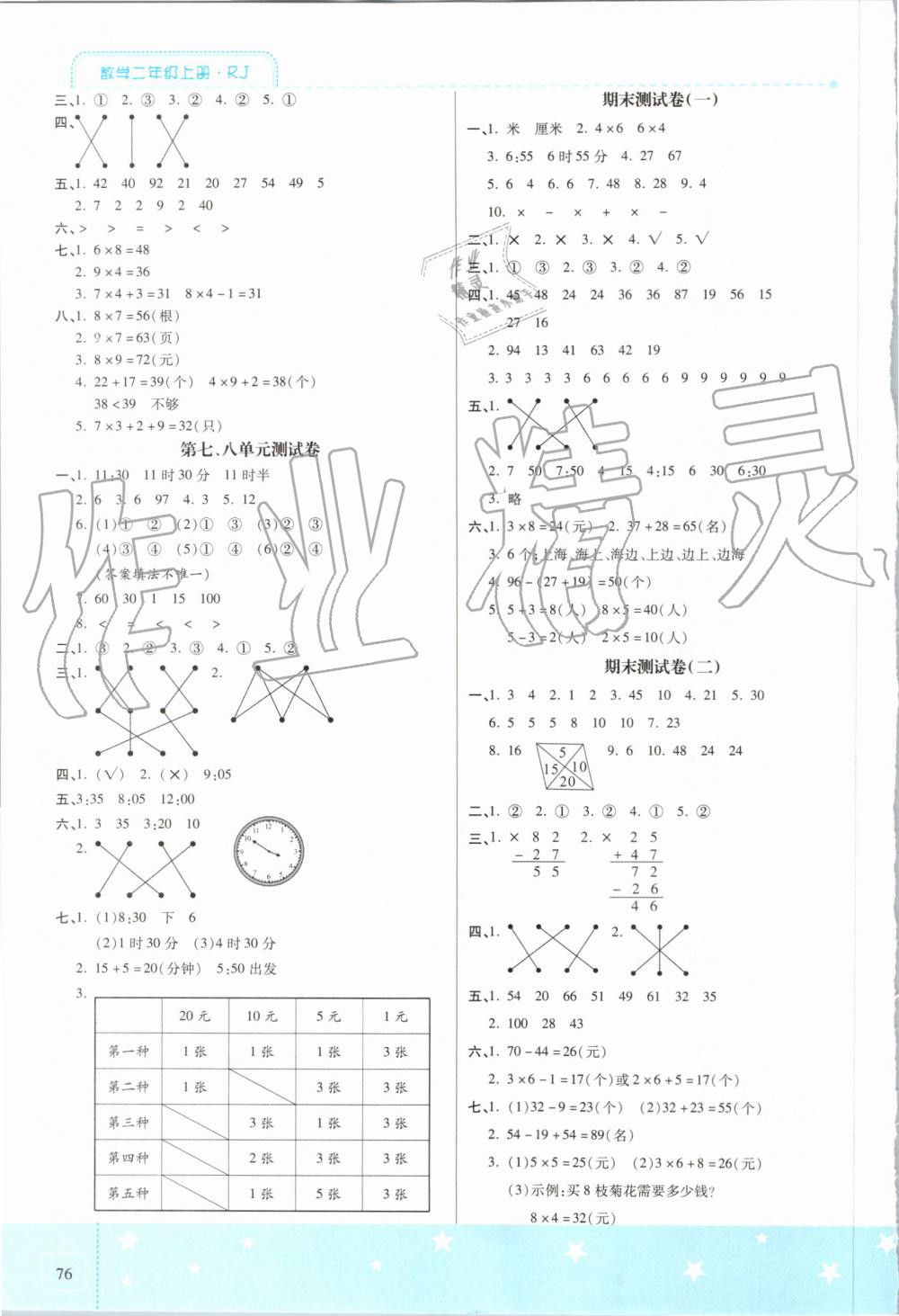 2019年激活思维智能训练二年级数学上册人教版 第8页