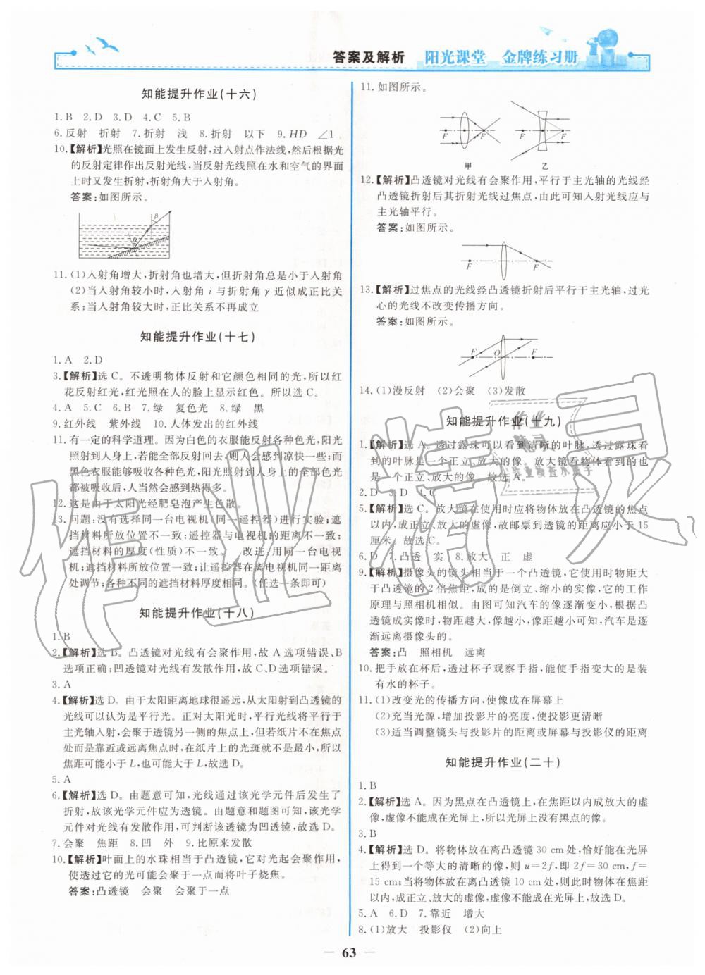 2019年阳光课堂金牌练习册八年级物理上册人教版 第15页