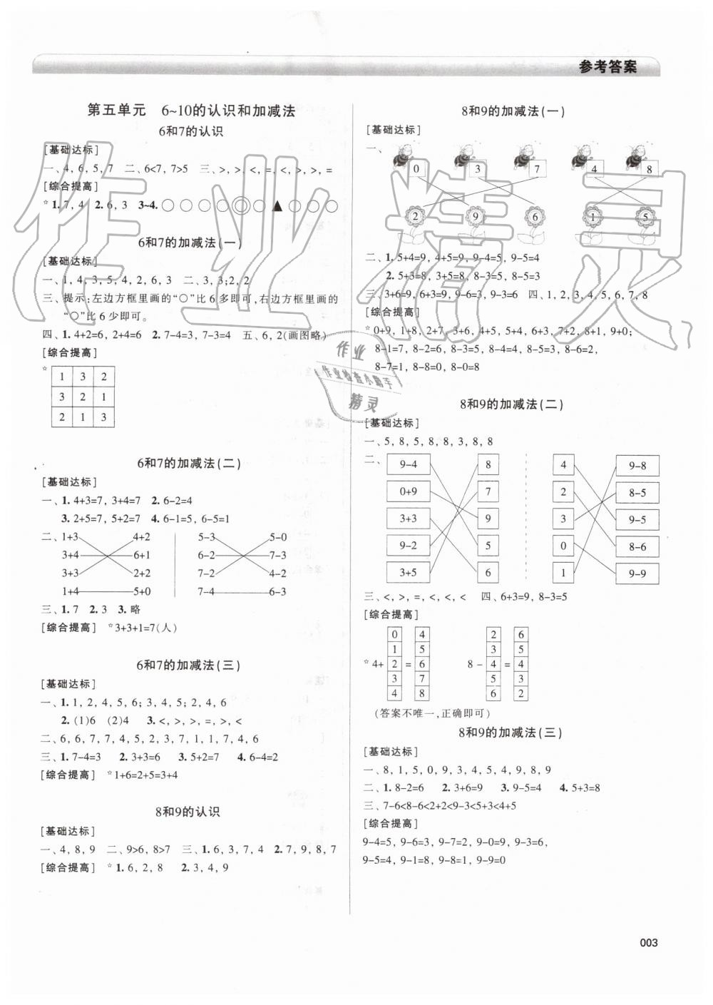 2019年學(xué)習(xí)質(zhì)量監(jiān)測一年級數(shù)學(xué)上冊人教版 第3頁