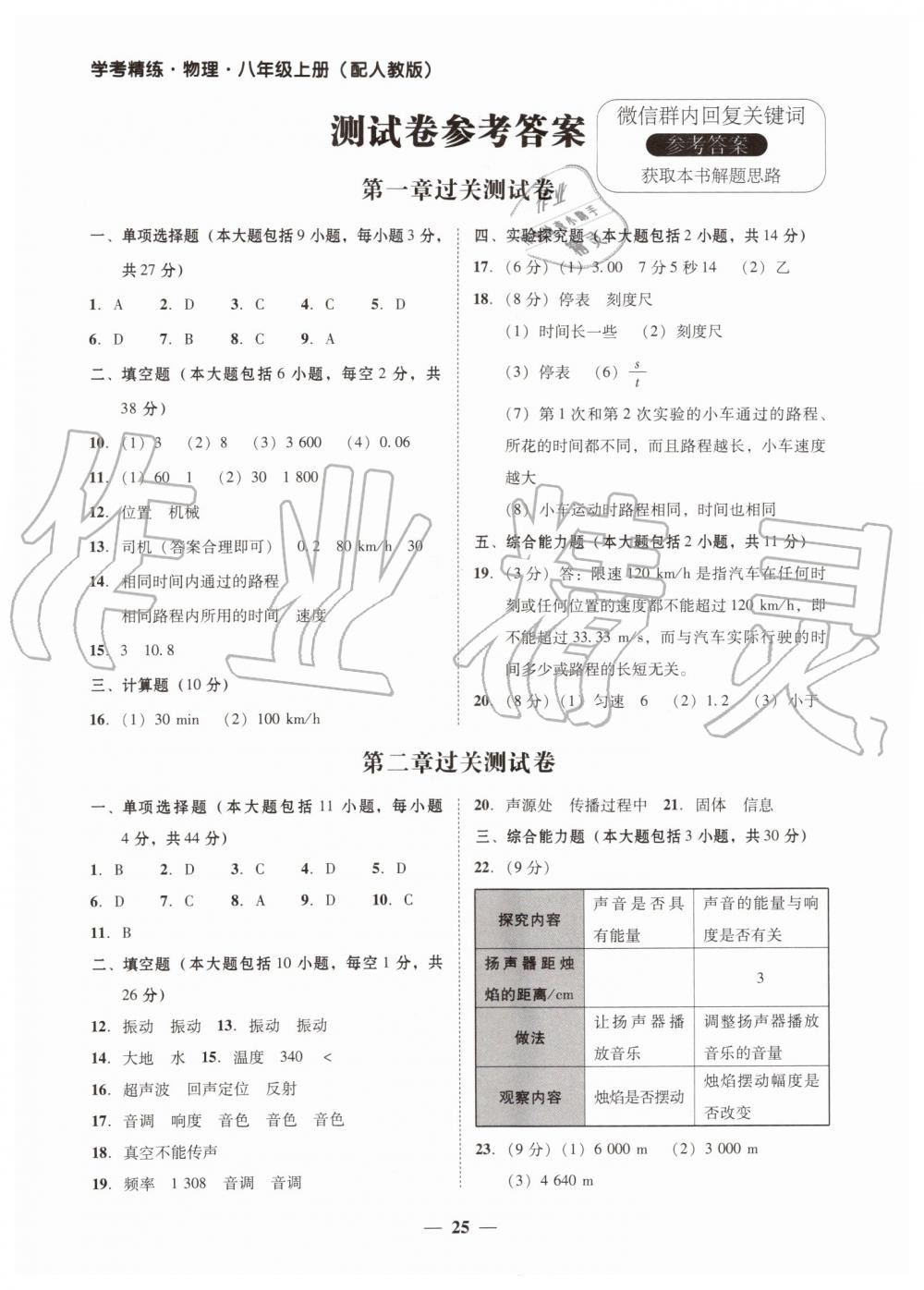 2019年南粵學典學考精練八年級物理上冊人教版 第13頁