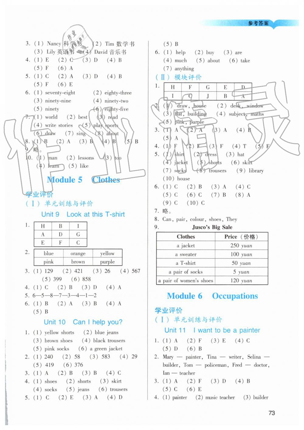 2019年陽光學(xué)業(yè)評價四年級英語上冊教科版 第4頁