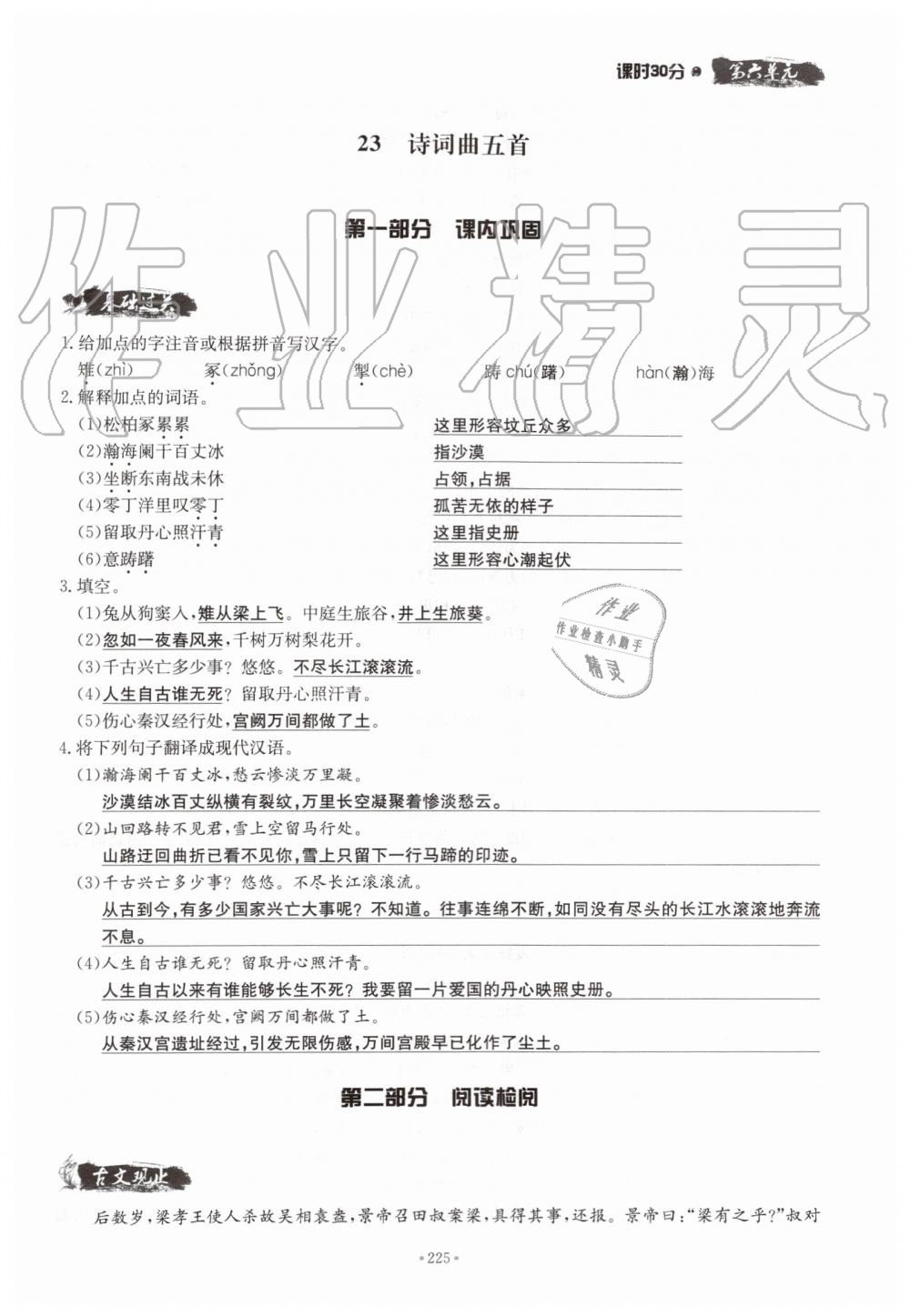 2019年名校導(dǎo)練九年級(jí)語文全一冊(cè)人教版 第225頁