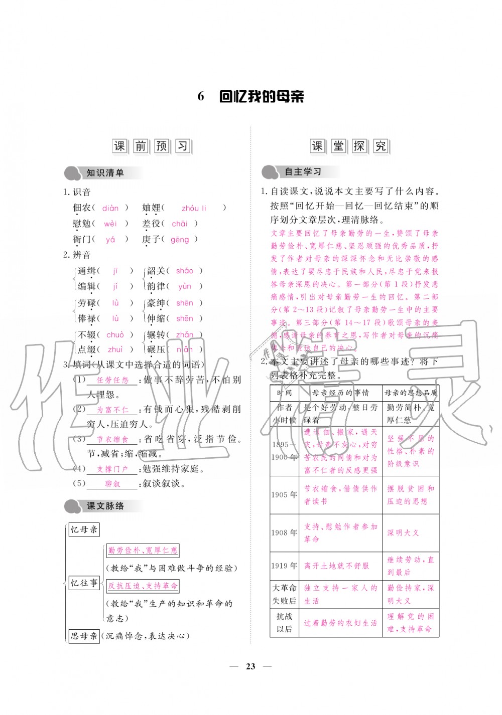 2019年一課一練創(chuàng)新練習(xí)八年級(jí)語(yǔ)文上冊(cè)人教版 第23頁(yè)