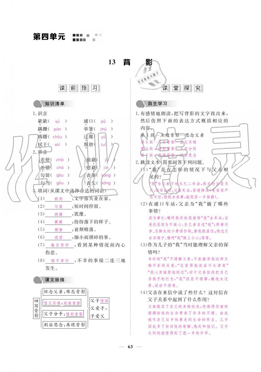 2019年一課一練創(chuàng)新練習(xí)八年級語文上冊人教版 第63頁