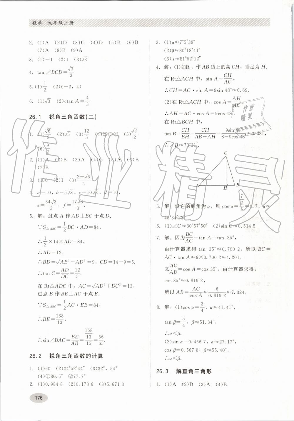 2019年同步练习册九年级数学上册冀教版河北教育出版社 第16页