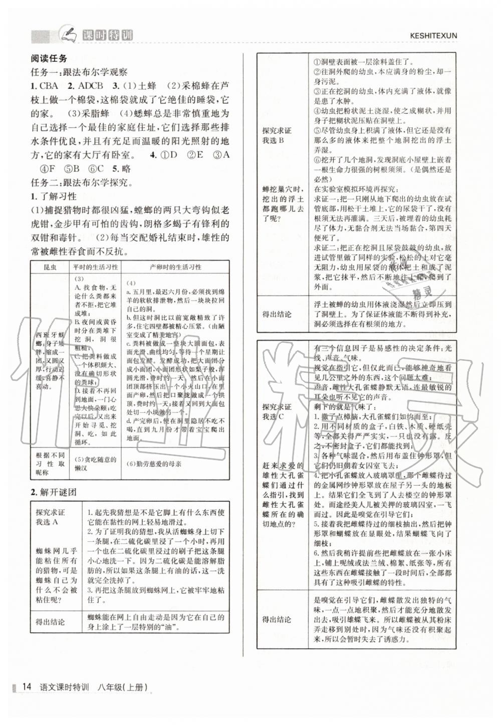 2019年浙江新課程三維目標(biāo)測(cè)評(píng)課時(shí)特訓(xùn)八年級(jí)語文上冊(cè)人教版 第14頁