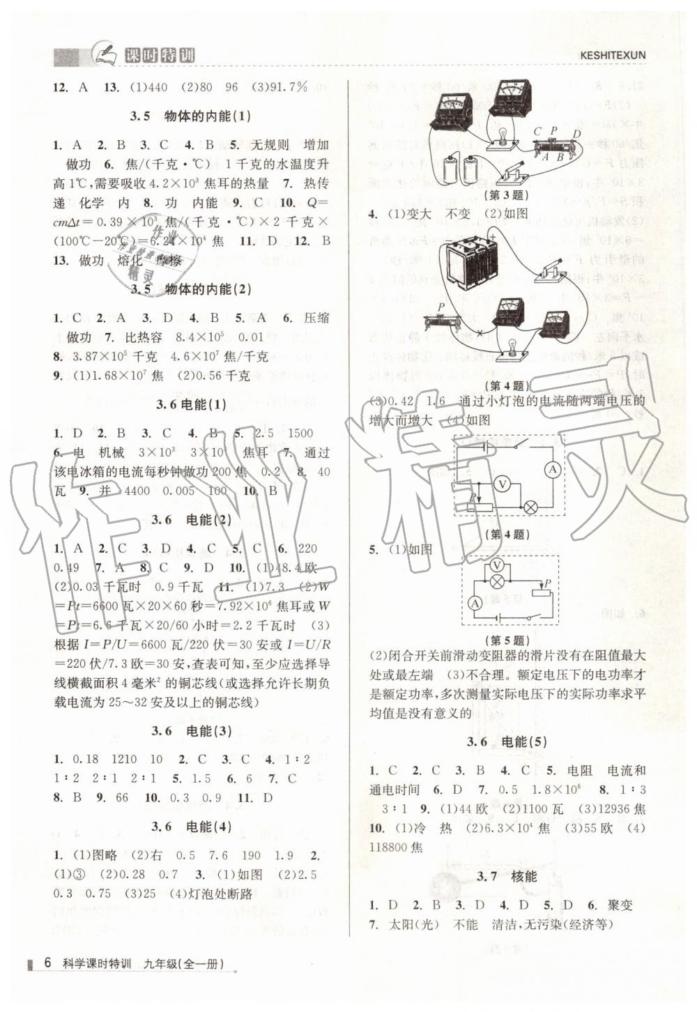 2019年浙江新课程三维目标测评课时特训九年级科学全一册浙教版 第6页