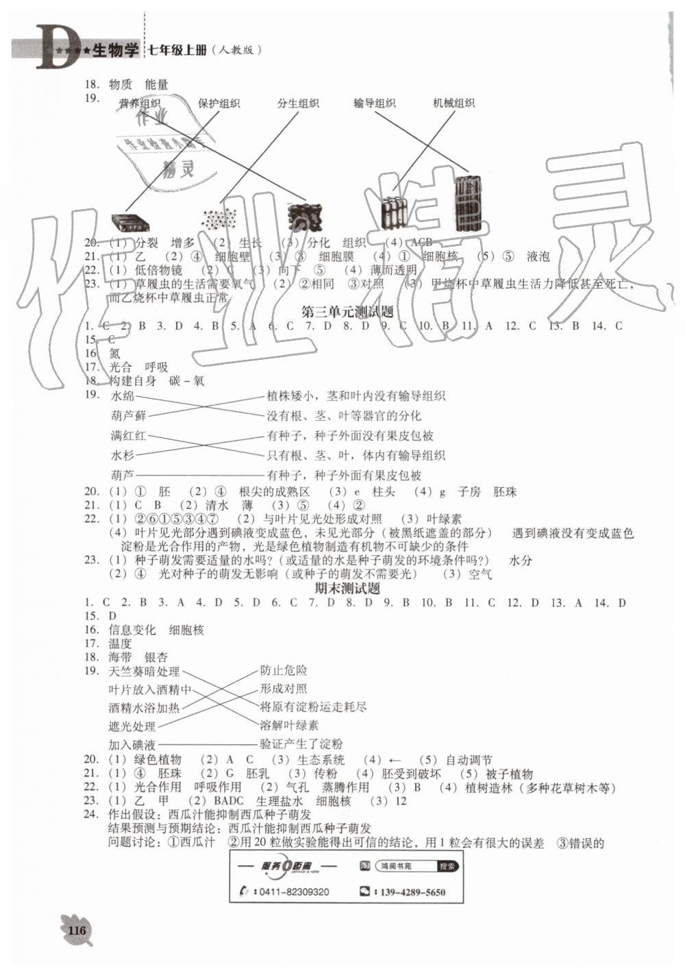 2019年新课程生物学能力培养七年级上册人教版D版 第6页