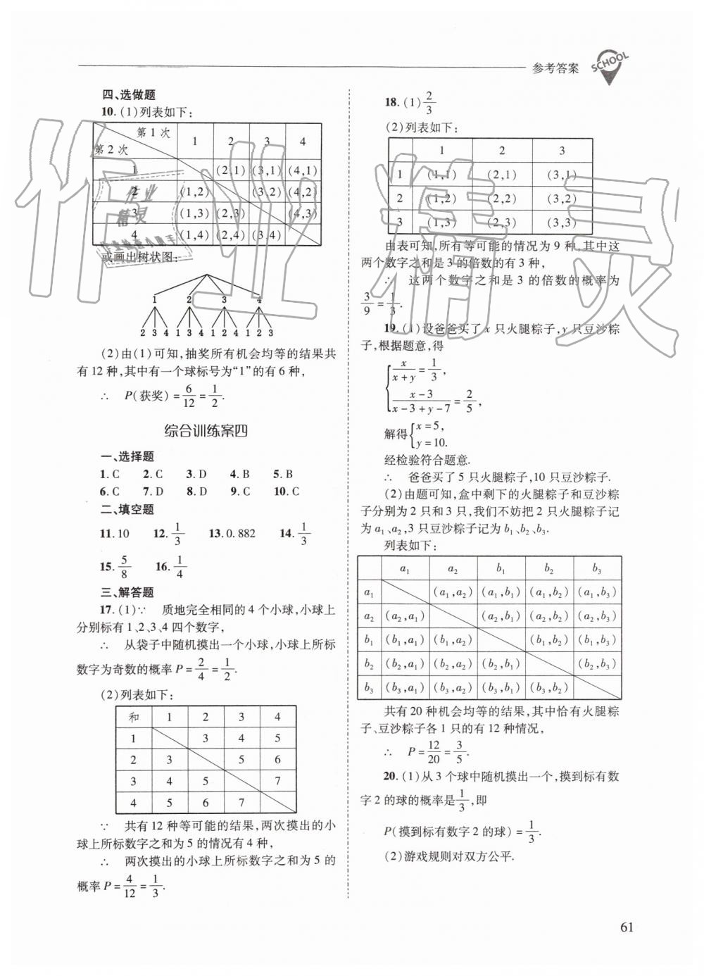 2019年新課程問題解決導(dǎo)學(xué)方案九年級(jí)數(shù)學(xué)上冊(cè)華師大版 第61頁(yè)